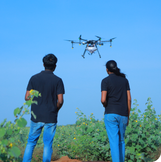 White Drone Over Crops
